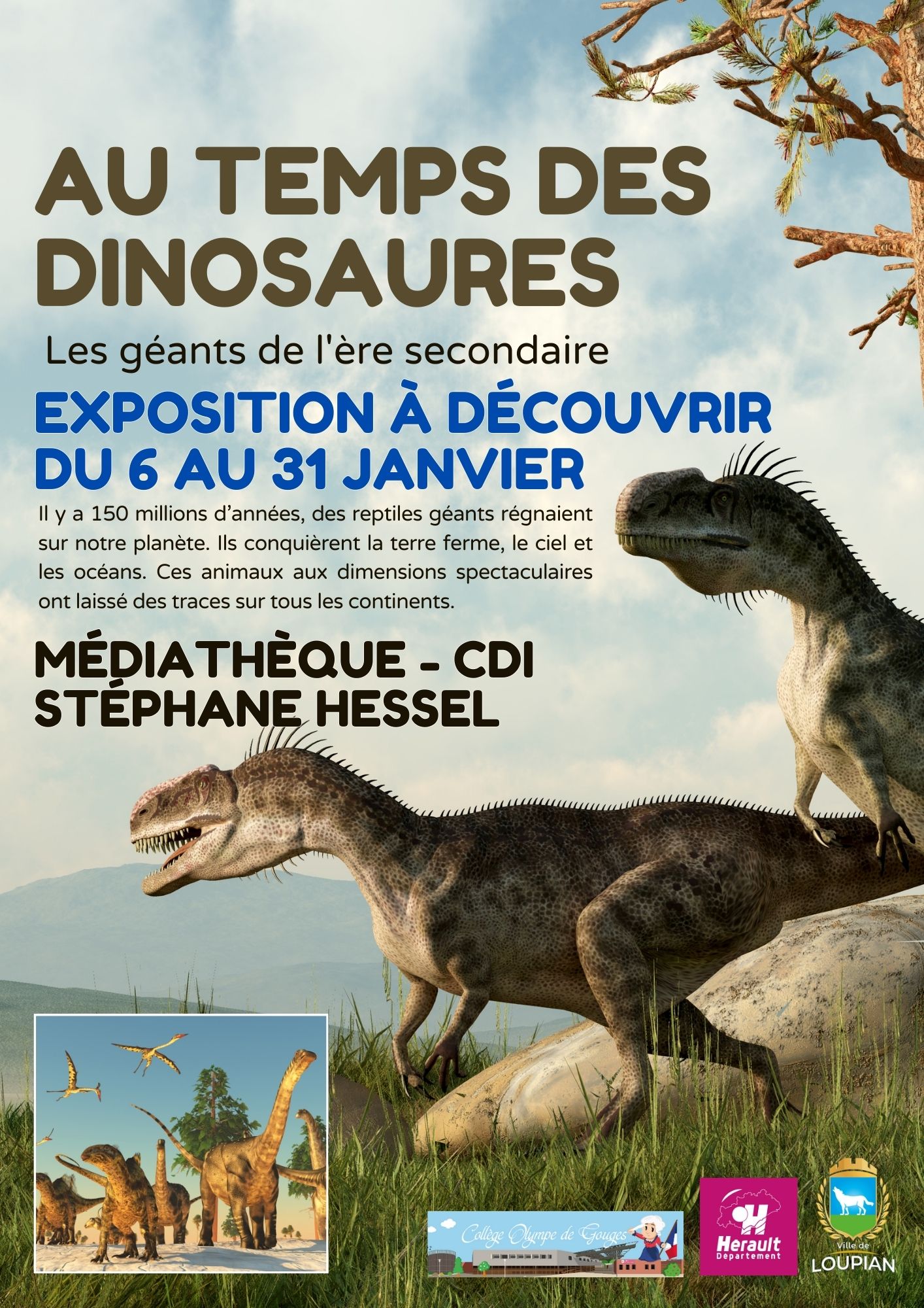 EXPOSITION : AU TEMPS DES DINOSAURES, LES GÉANTS DE L'ÈRE SECONDAIRE