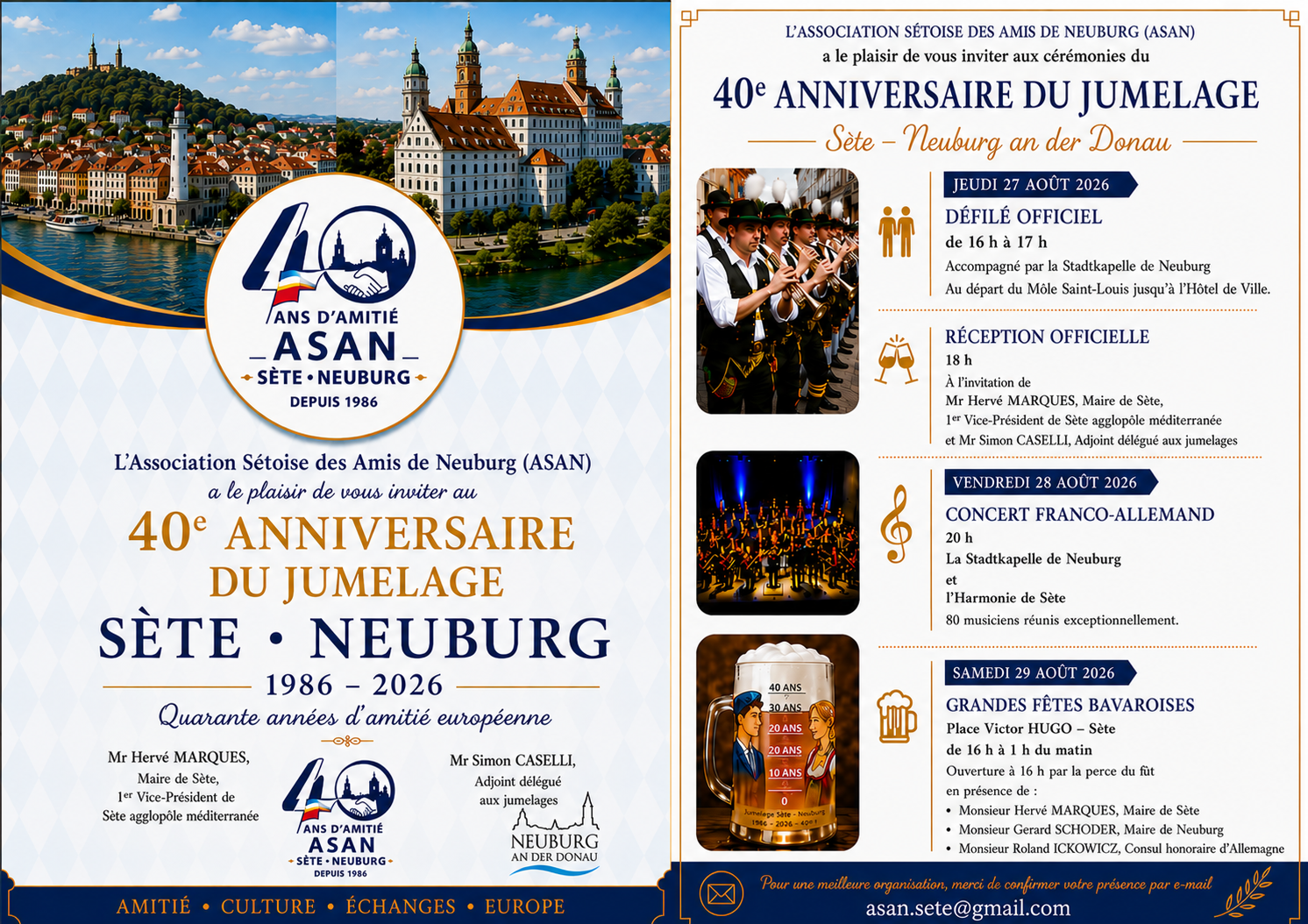 FÊTE DE LA BIÈRE / ANNIVERSAIRE DES 40 ANS DE JUMELAGE SÈTE - NEUBURG