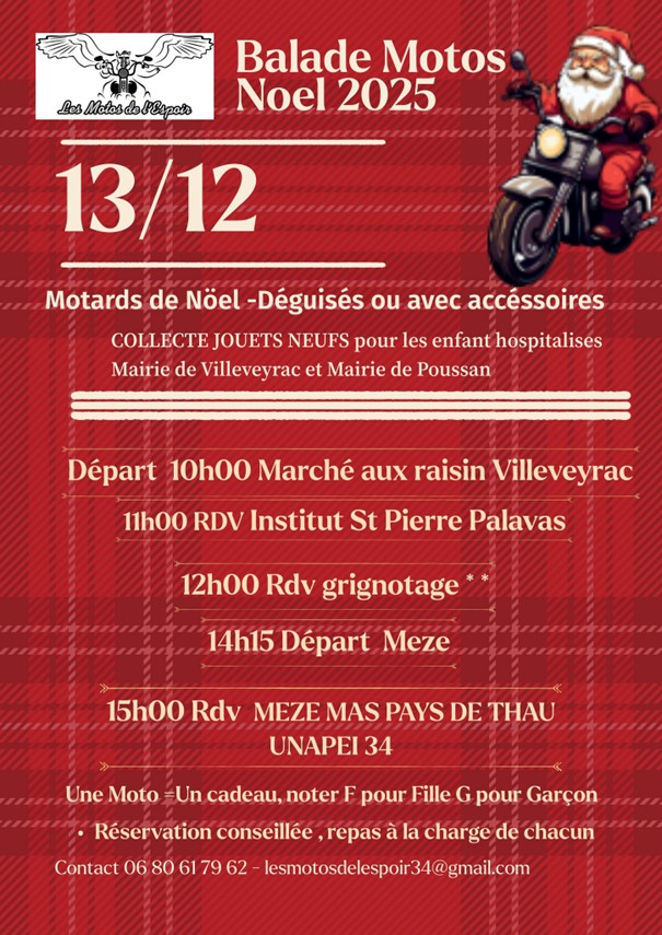 LA BALADE DES MOTARDS ET MOTARDES EN PÈRE ET MÈRE NOËL