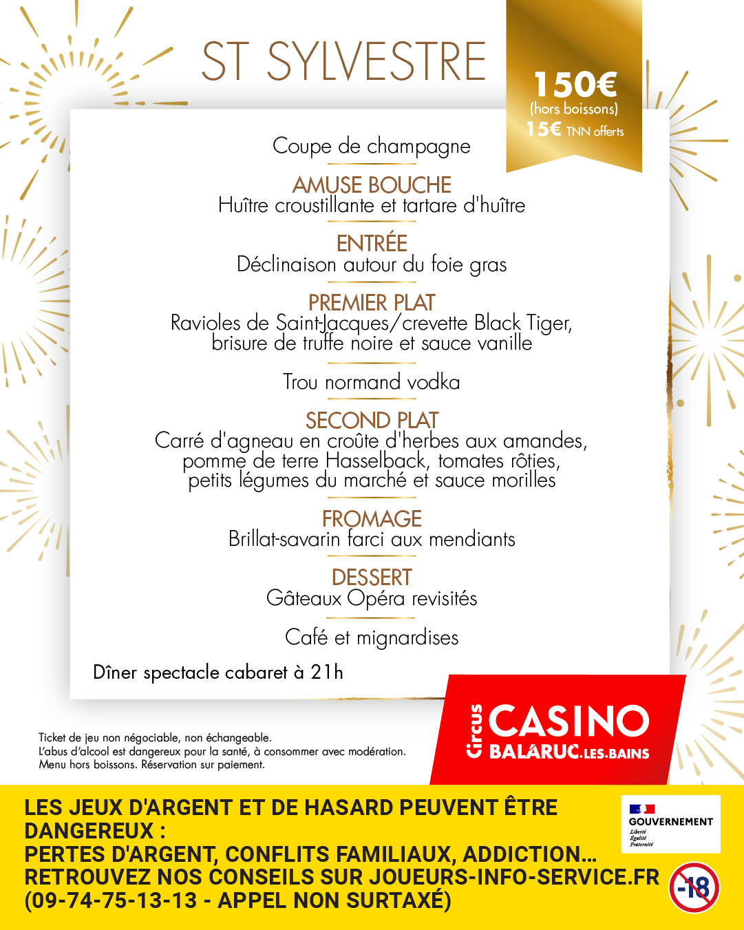 RÉVEILLON 2025-2026 AU CASINO CIRCUS DE BALARUC-LES-BAINS