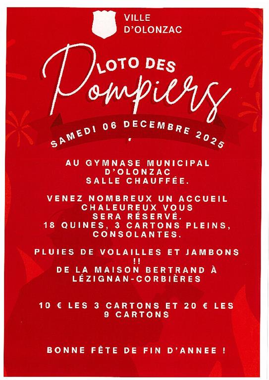 LOTO DES SAPEURS POMPIERS