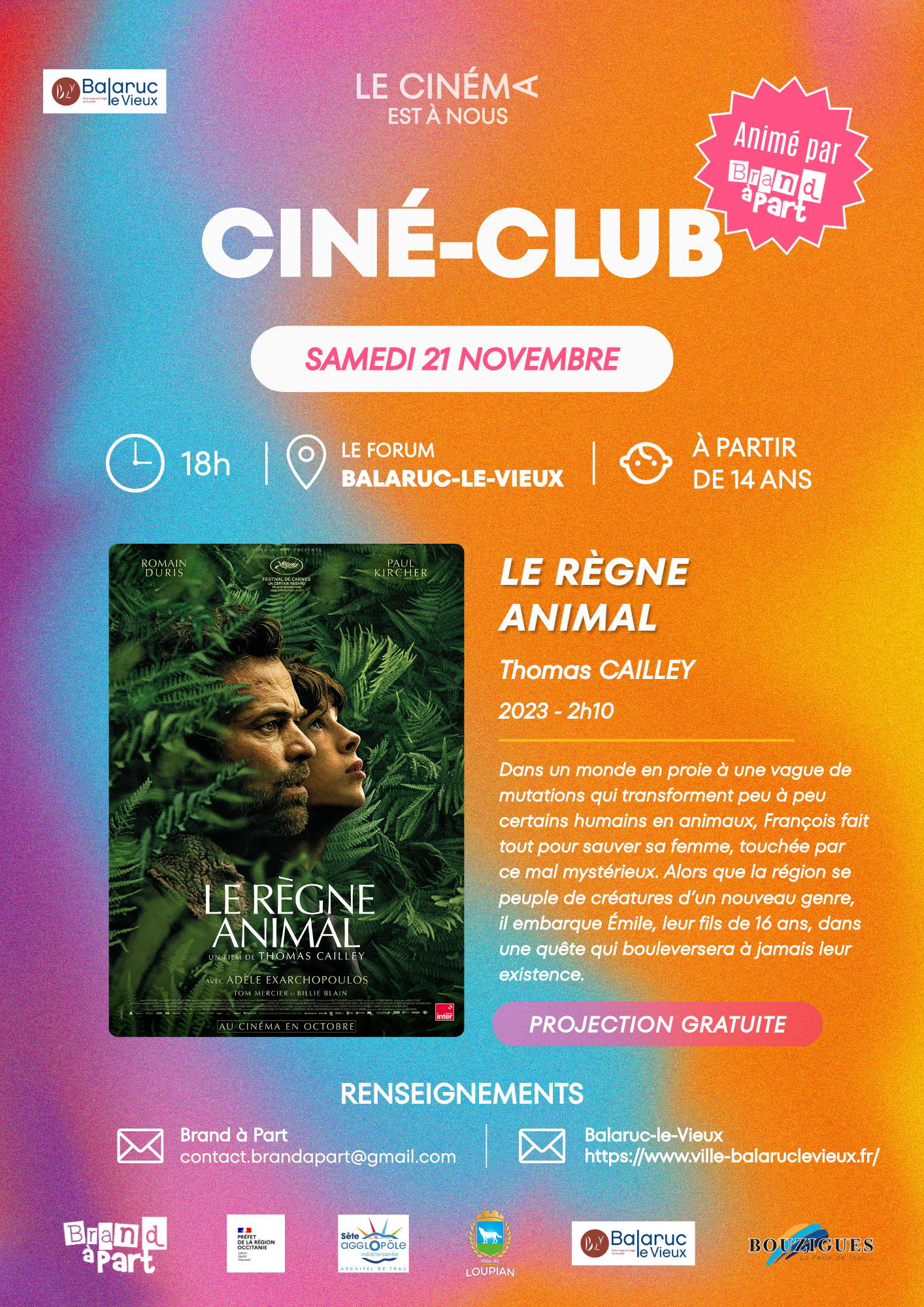 CINÉ-CLUB — LE RÈGNE ANIMAL