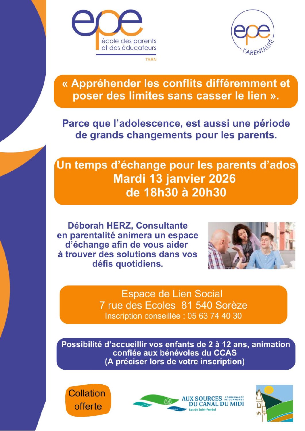 TEMPS D’ÉCHANGE PARENTS/ADOS 