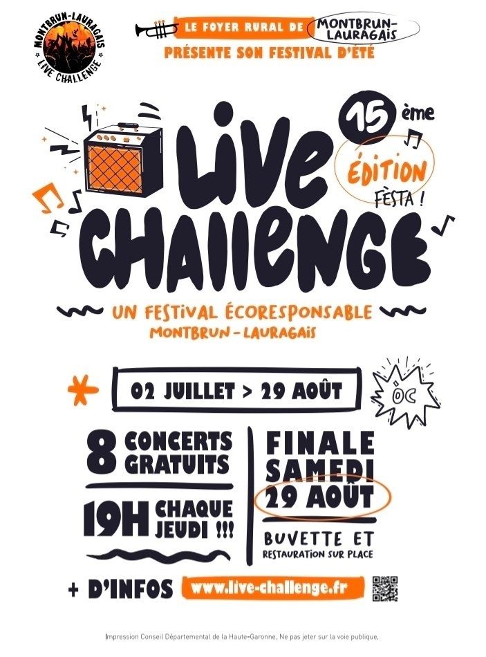 LIVE CHALLENGE : CONCERTS À MONTBRUN-LAURAGAIS TOUS LES JEUDIS DE L'ÉTÉ