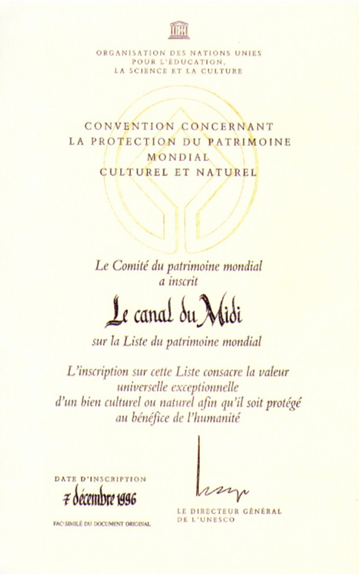 Conférence : Le Canal du Midi expression du génie créateur humain